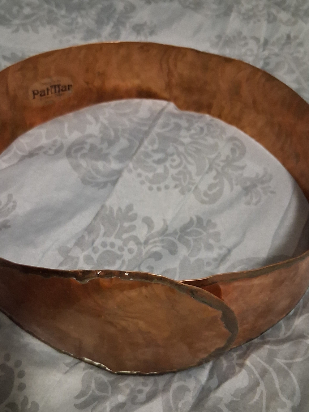 Hammered Copper Belt with Decorative Overlap